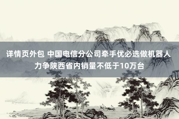 详情页外包 中国电信分公司牵手优必选做机器人 力争陕西省内销量不低于10万台