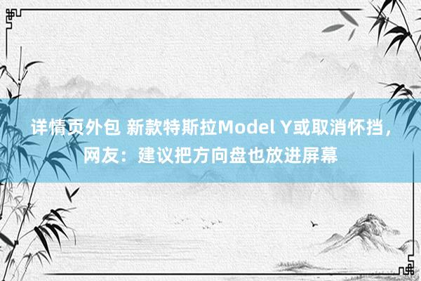 详情页外包 新款特斯拉Model Y或取消怀挡，网友：建议把方向盘也放进屏幕